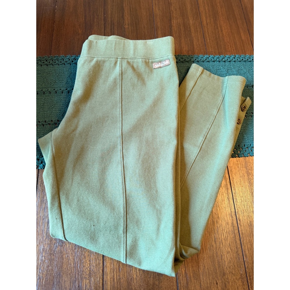 Matilda Jane Olive Green Pintuck Cropped Leggings with Button Ankle Detail